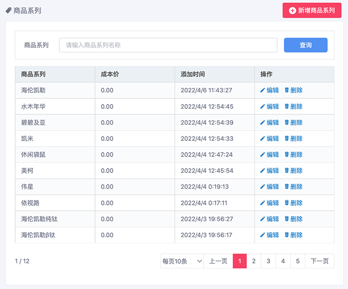 商品系列管理